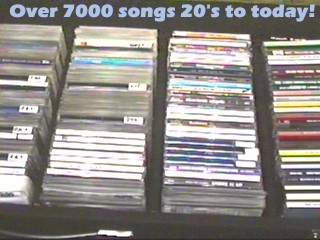 Photo of part of a huge rack of CD's to every show